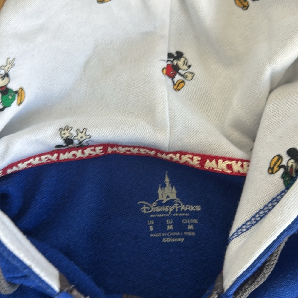 Disney Parks Mickey Mouse Hoodie Small Colorblock Zip Up Jacket Graphic - Picture 3 of 6